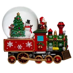 Kurt Adler Tabletop Items* 120Mm Musical Santa Driving Train Water Globe