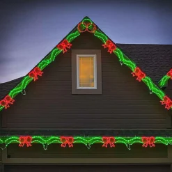 Brite Ideas Lawn And Outdoor Decor*Led Bow/Ribbon Linkable Red/Green #Led-Br44Rg