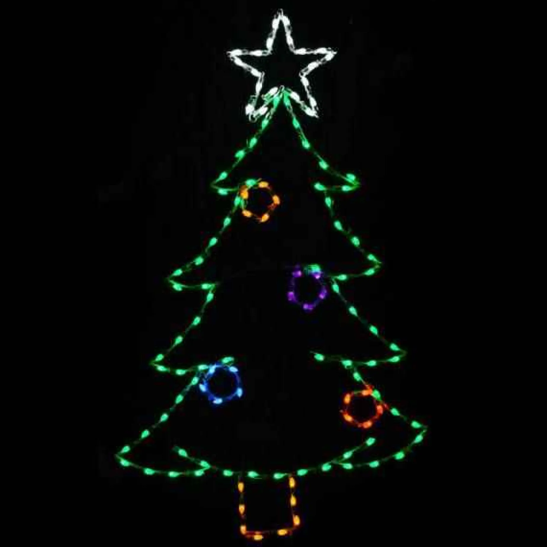 Brite Ideas Lawn And Outdoor Decor*Led C7 Christmas Tree W/ Ornaments #Led-C7Ct76