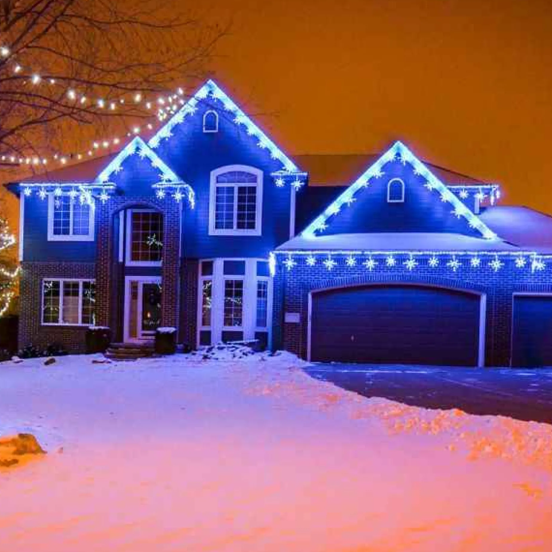 Brite Ideas Lawn And Outdoor Decor*Led Snowflake Freestyle Linkable (Ice Blue) - Set Of 12- #Led-Sfl44Ib