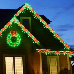 Brite Ideas Lawn And Outdoor Decor*Led Starburst Linkable (Red/Green) -Set Of 12- #Led-Sb44Rg