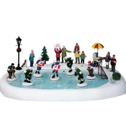 Lemax Village Collection Animated*Lemax Hockey In The Park, Set Of 19 #44766