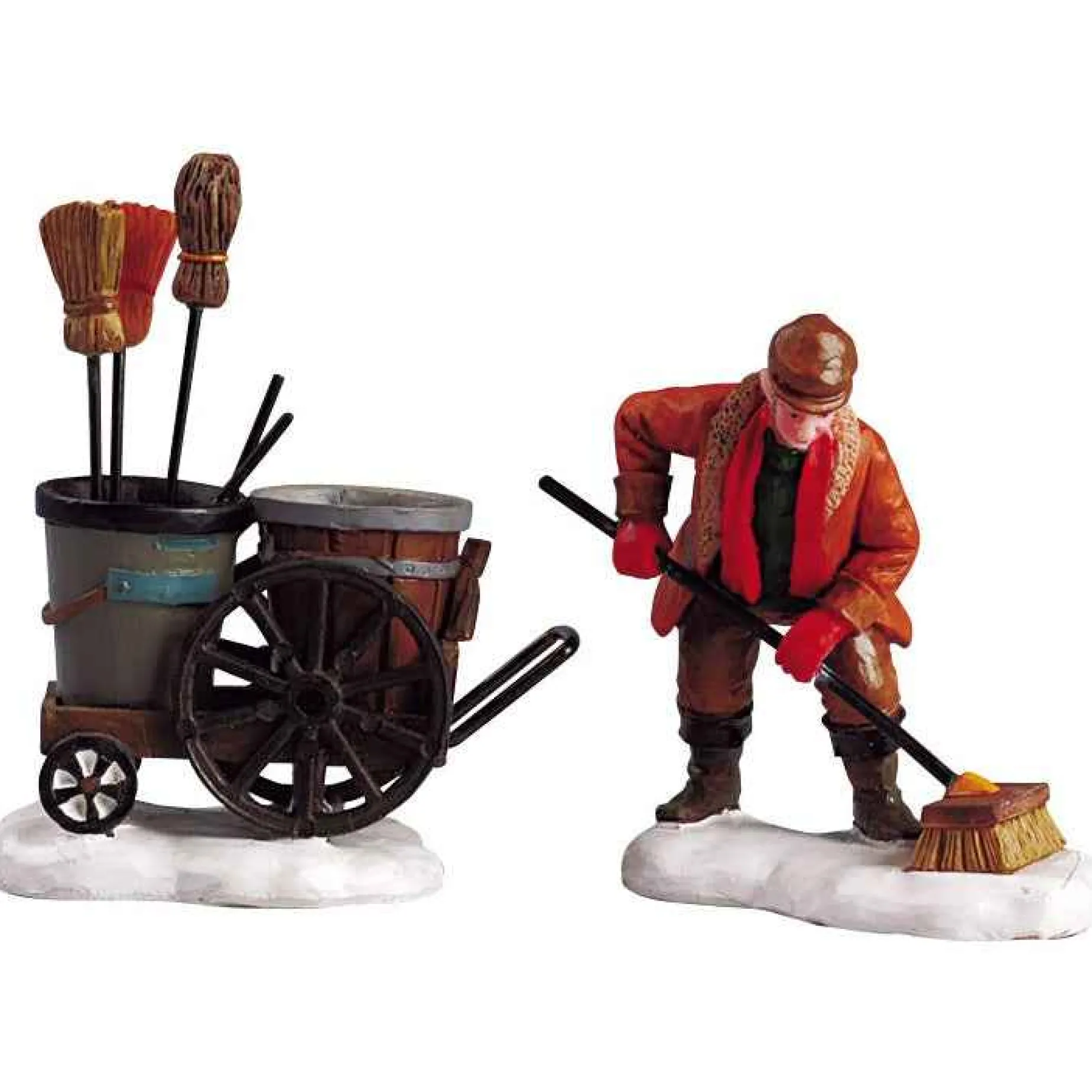 Lemax Village Collection Figurines*Lemax Street Sweeper, Set Of 2 #52093