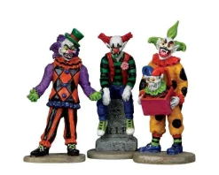 Lemax Village Collection Halloween Villages* Evil Sinister Clowns, Set Of 3 Figurines #12885