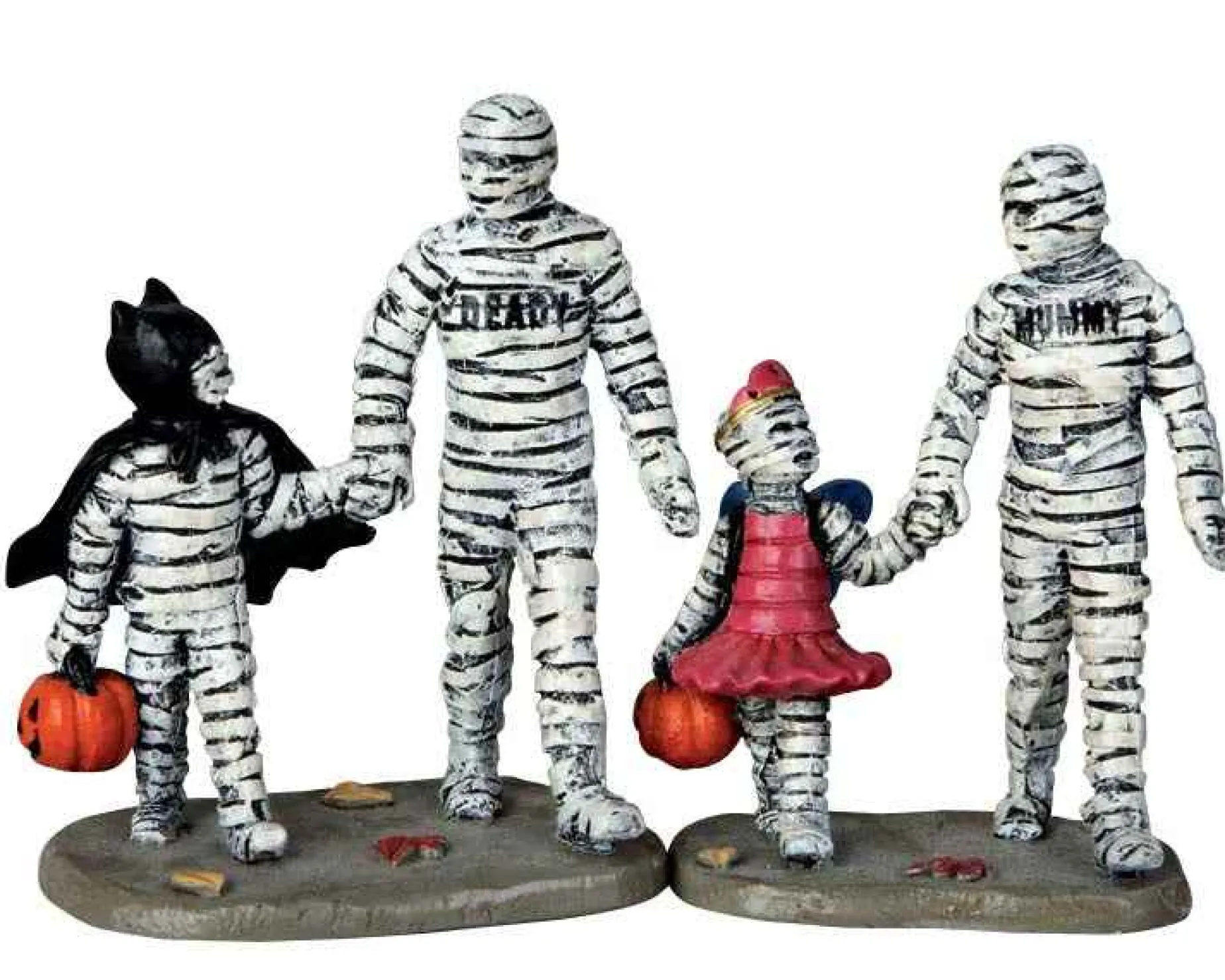 Lemax Village Collection Halloween Villages* Trick Or Treating With Mummy And Deady, Set Of 2 Figurines #62423