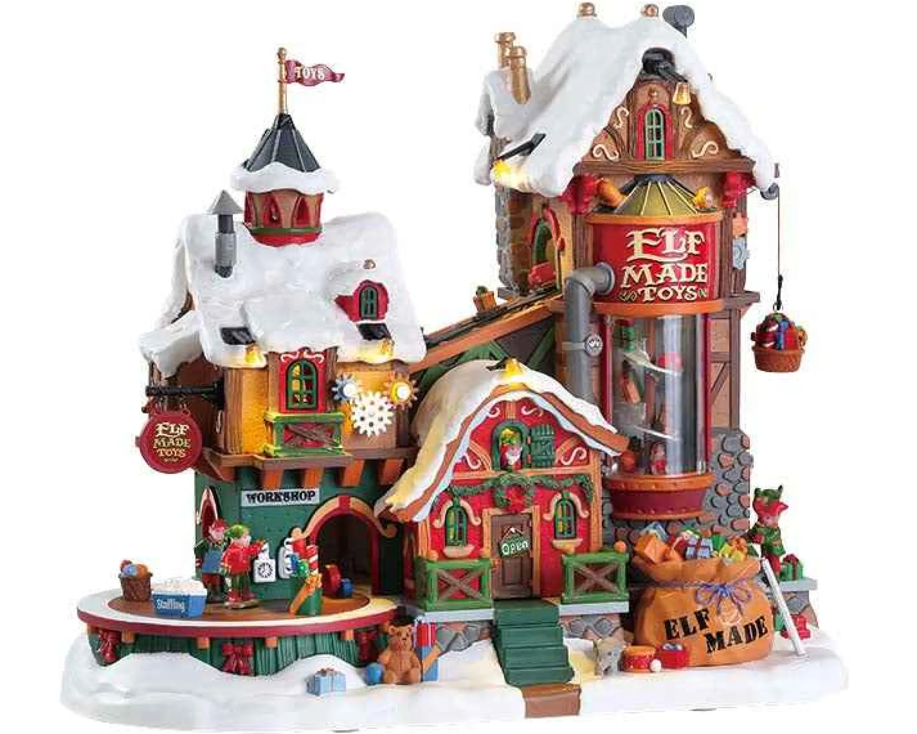 Lemax Village Collection Animated* Elf Made Toy Factory #75190