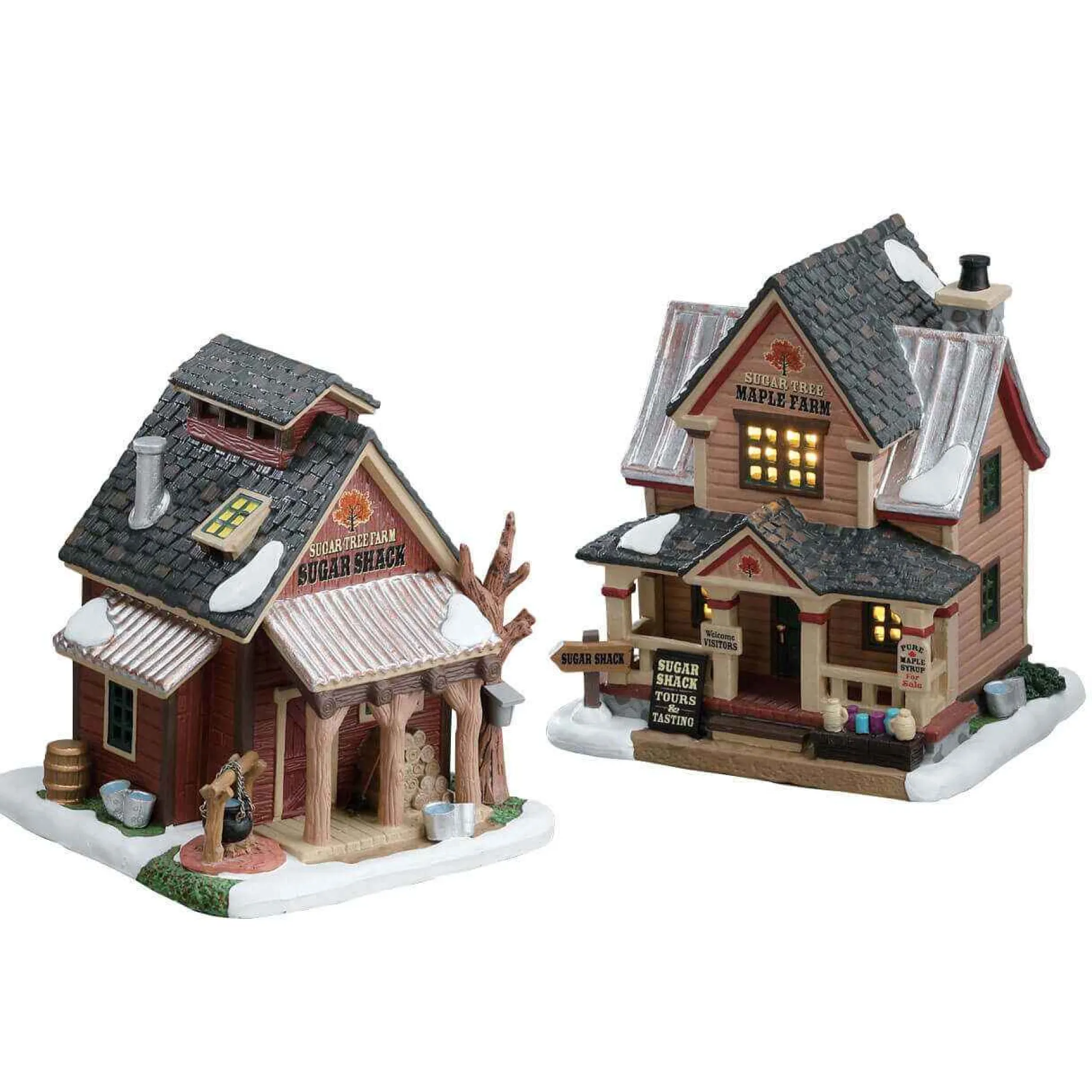Lemax Village Collection Lighted Buildings* Sugartree Maple Farm, Set Of 2 #75207