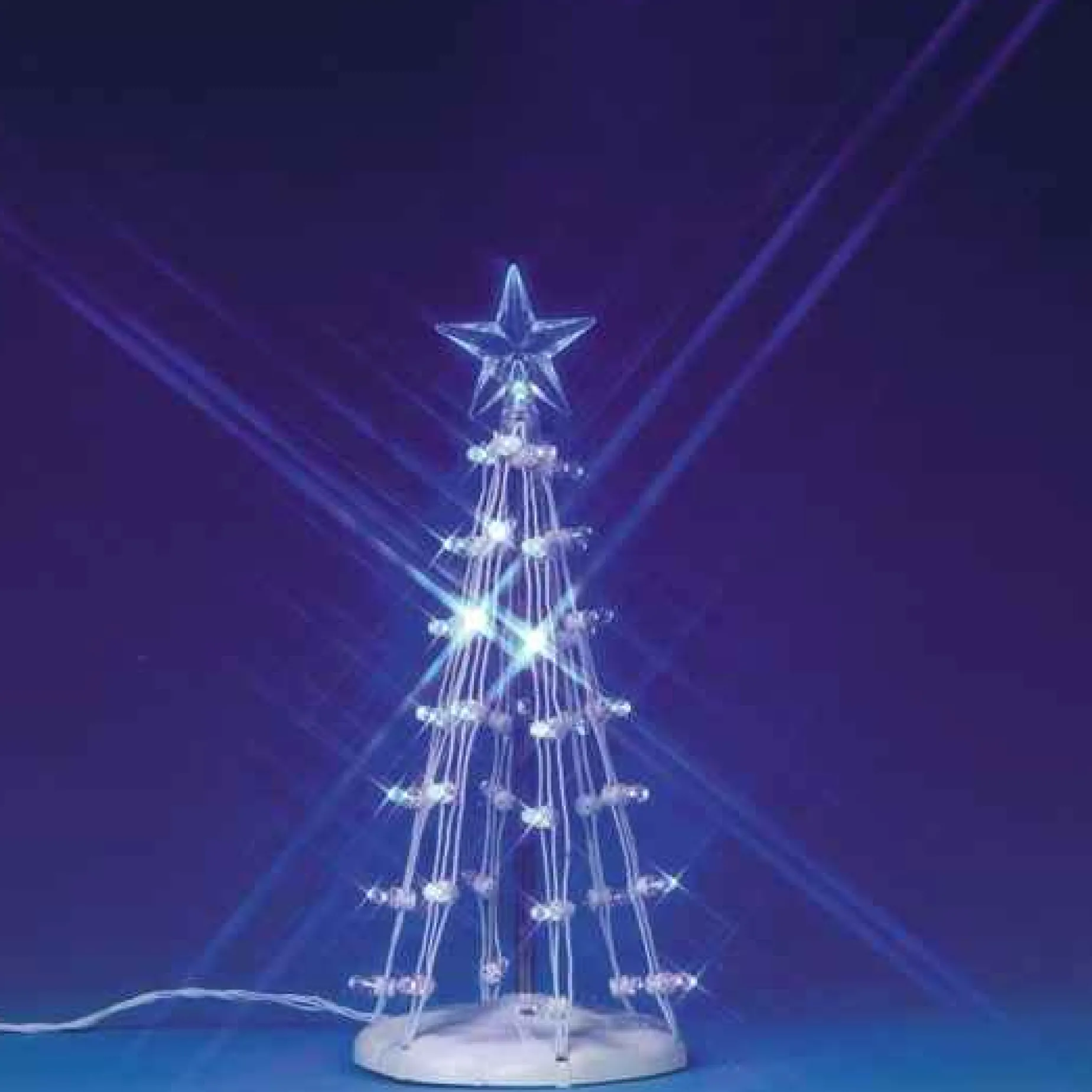 Lemax Village Collection Lighted Accessories* Lighted Silhouette Tree Blue Medium #74658