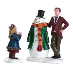 Lemax Village Collection Figurines* Dad's Snowman, Set Of 2 #82585
