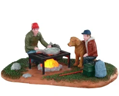 Lemax Village Collection Lighted Accessories* Fish Fry With Dad, B/O #04729