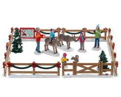 Lemax Village Collection Table Accents* Reindeer Petting Zoo, Set Of 17 #93434