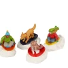 Lemax Village Collection Figurines* Dog Snow Saucer Fun, Set Of 4 #22121