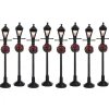 Lemax Village Collection Lighted Accessories* Gas Lantern Street Lamp, Set Of 8 #64500
