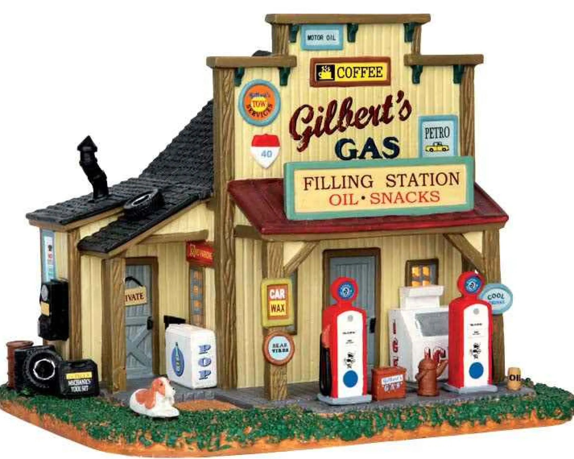 Lemax Village Collection Lighted Buildings* Gilbert's Gasoline Station #55977