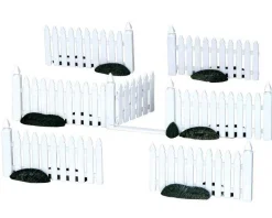 Lemax Village Collection Accessories* Plastic Picket Fence, Set Of 7 #14388