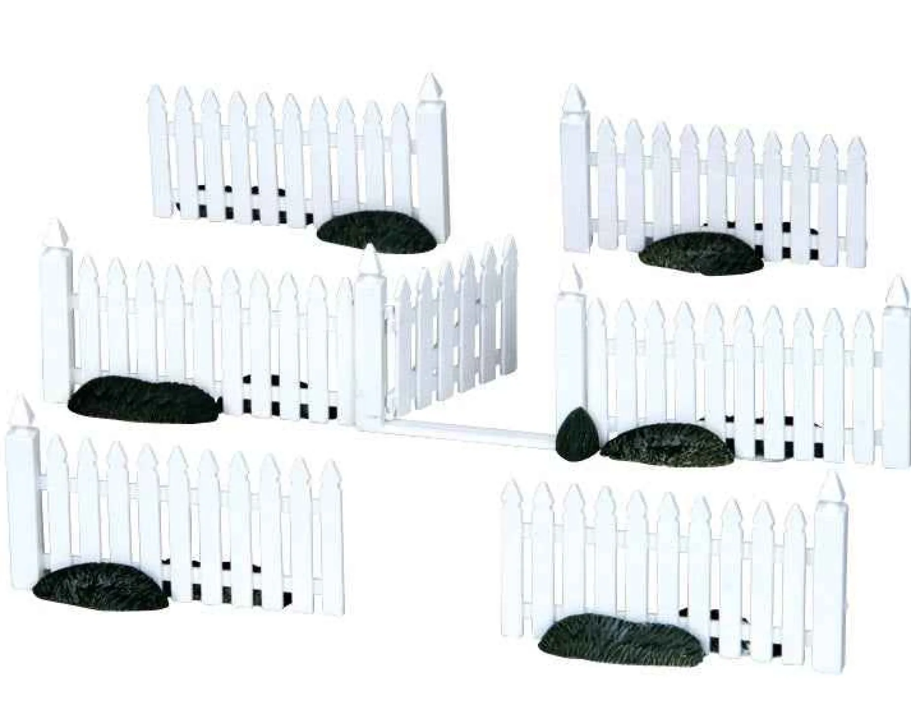 Lemax Village Collection Accessories* Plastic Picket Fence, Set Of 7 #14388