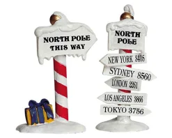Lemax Village Collection Accessories* North Pole Signs, Set Of 2 #64455