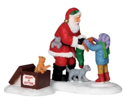 Lemax Village Collection Figurines* Santa And Kittens, Set Of 2 #22045
