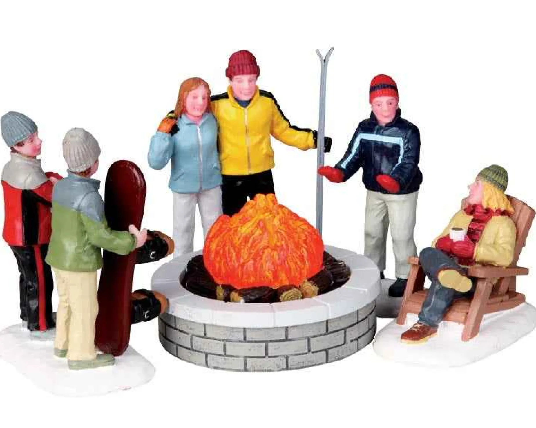 Lemax Village Collection Lighted Accessories* Fire Pit, Set Of 5, B/O Lighted Accessory #04223
