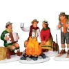 Lemax Village Collection Lighted Accessories* Alpine Ski Party, Set Of 4, B/O Lighted Accessory #14356
