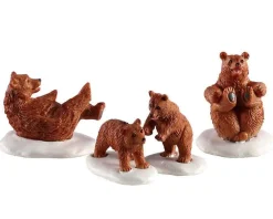 Lemax Village Collection Figurines* Bear Family Snow Day, Set Of 4 #02943