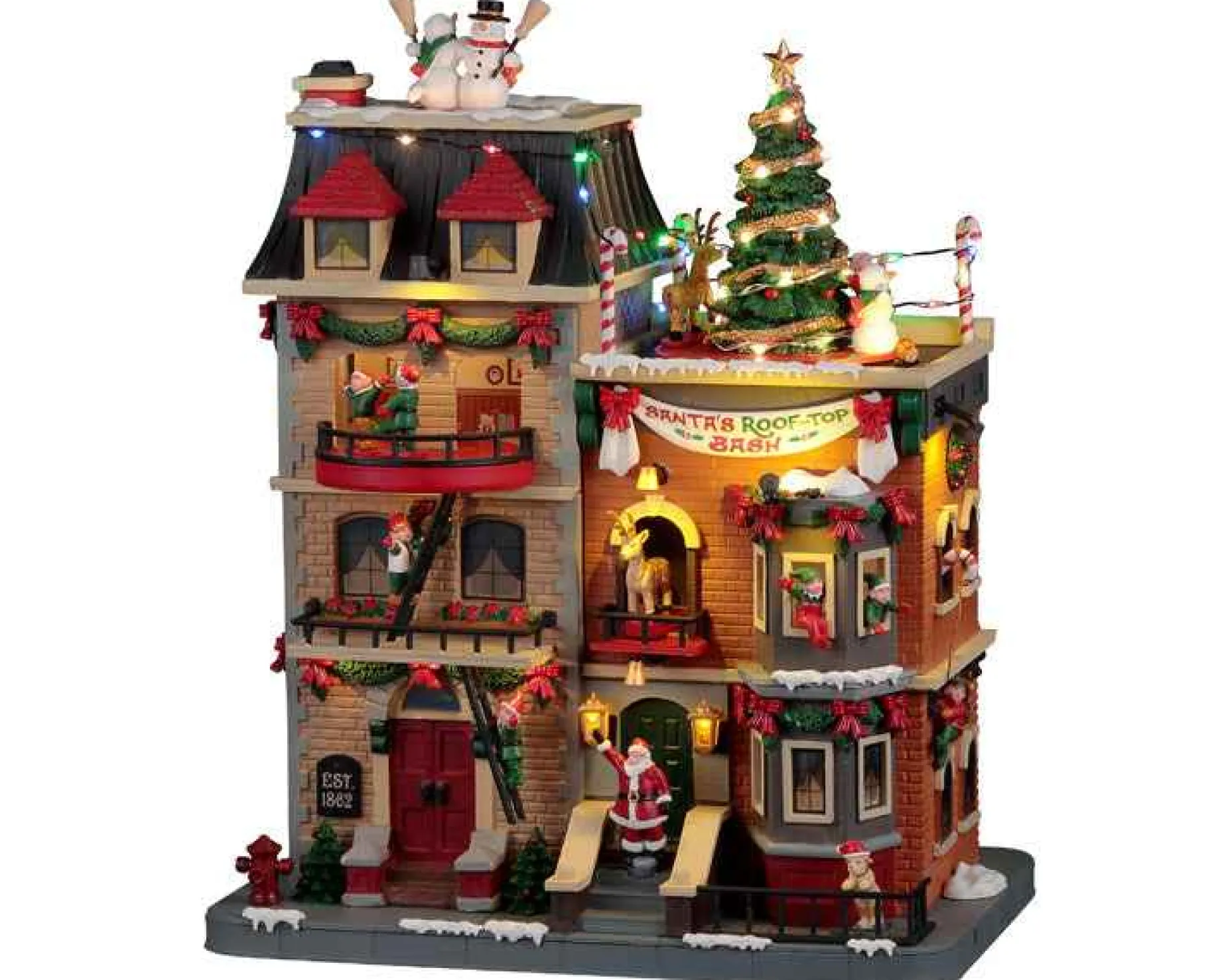 Lemax Village Collection Animated* Santa's Rooftop Bash, With 4.5V Adaptor #25861