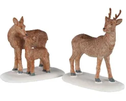 Lemax Village Collection Figurines* Deer Family, Set Of 2 #02929