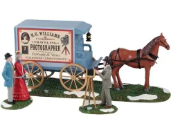 Lemax Village Collection Accessories* Traveling Photographer Wagon, Set Of 3 Table Accent #13561