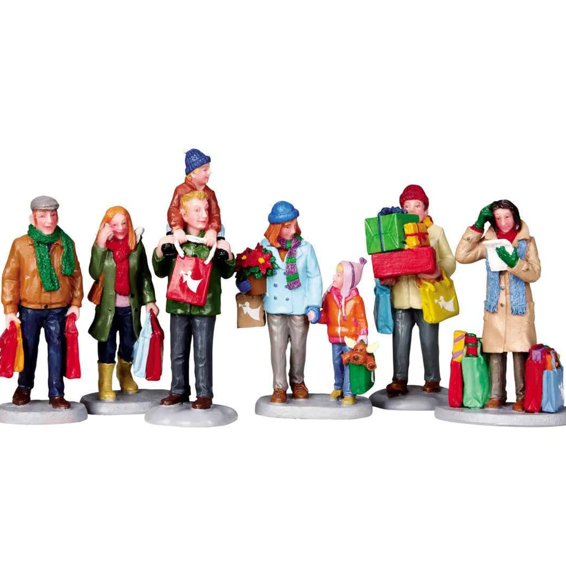 Lemax Village Collection Figurines* Holiday Shoppers, Set Of 6 #92683