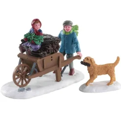 Lemax Village Collection Figurines* Gathering Kindling, Set Of 2 #82596
