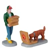 Lemax Village Collection Figurines* Top Pizza Delivery, Set Of 2 #22113