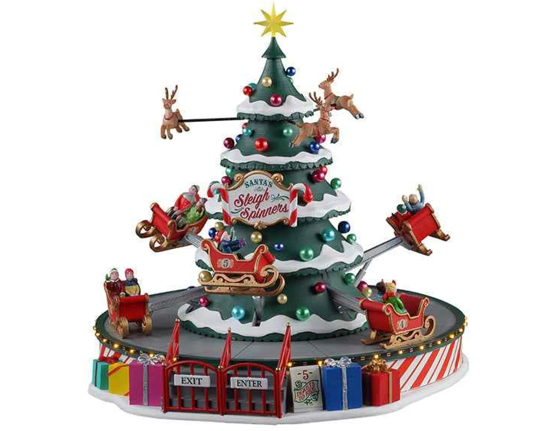 Lemax Village Collection Animated* Santa's Sleigh Spinners, With 4.5V Adaptor #14833