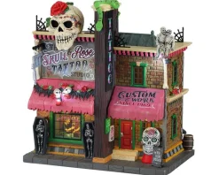 Lemax Village Collection Halloween Villages* The Skull And Rose Tattoo Studio, Battery Operated (4.5V) #15751