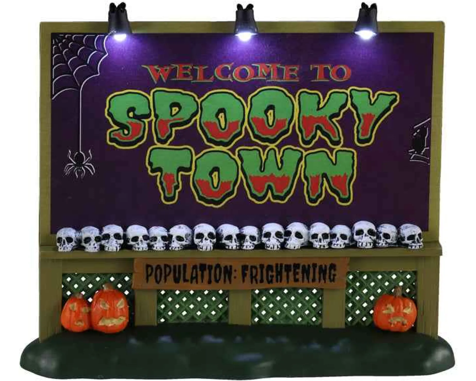 Lemax Village Collection Halloween Villages* Spookytown Sign, B/O Lighted Accessory #04710