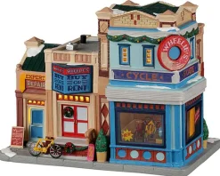 Lemax Village Collection Lighted Buildings* Wheelie's Cycle And Skate Shop #25891