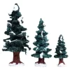 Lemax Village Collection Accessories* Christmas Evergreen Tree, Set Of 3 #84407