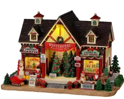 Lemax Village Collection Lighted Buildings* Winterfest Arts & Crafts Show, With 4.5V Adap #25865