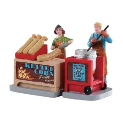 Lemax Village Collection Figurines* Kettle Corn Stand, Set Of 2 #92746