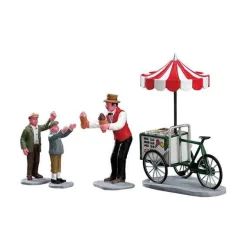 Lemax Village Collection Figurines* Gelato Cart, Set Of 4 #32139