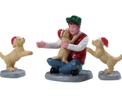 Lemax Village Collection Figurines* New Puppies, Set Of 3 Figurines #92778