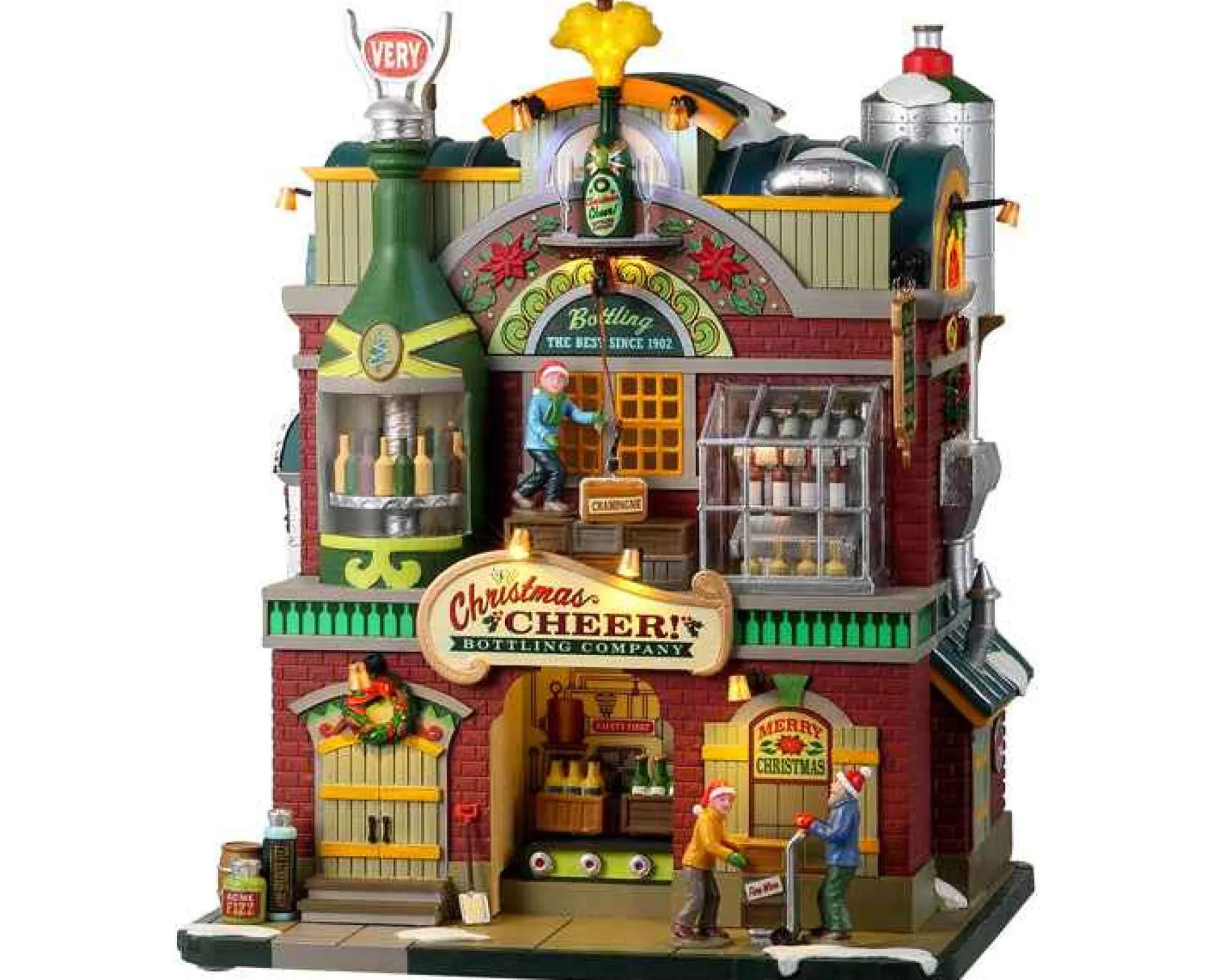 Lemax Village Collection Animated* Christmas Cheer Bottling Company, With 4.5V Adaptor #25858