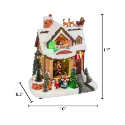 Gerson International Village Scenes*Lighted Musical Christmas Holiday House With Moving Scene