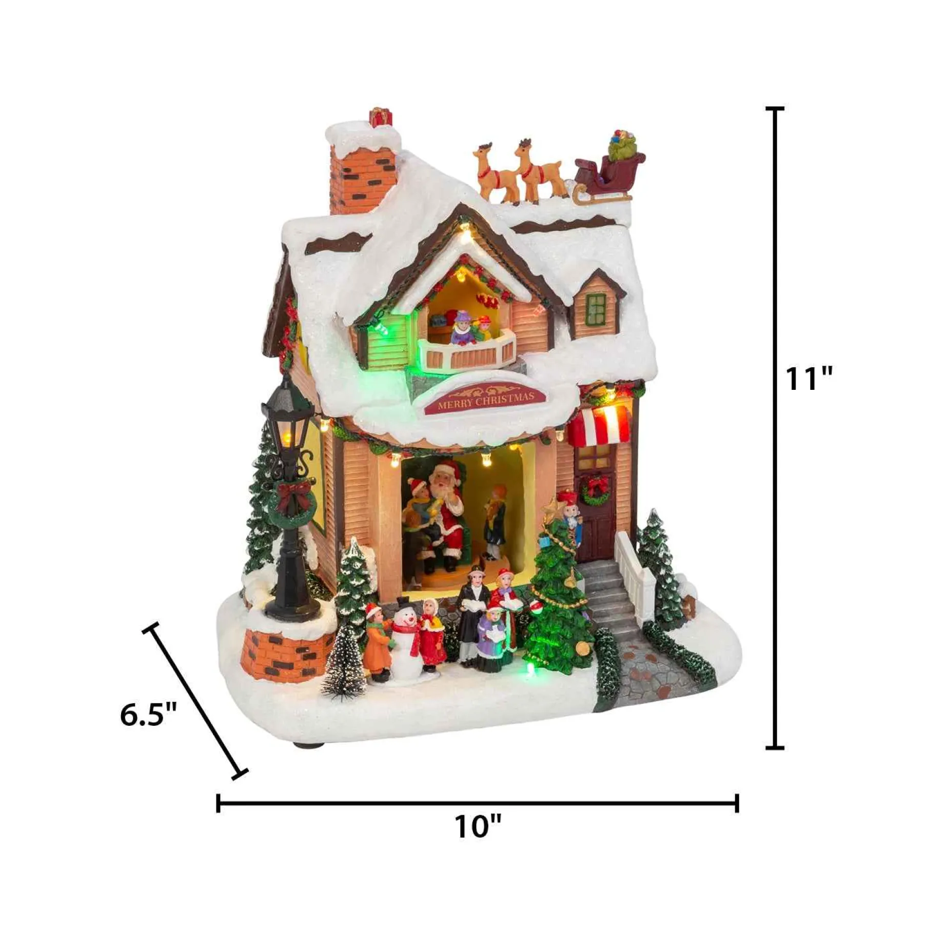 Gerson International Village Scenes*Lighted Musical Christmas Holiday House With Moving Scene