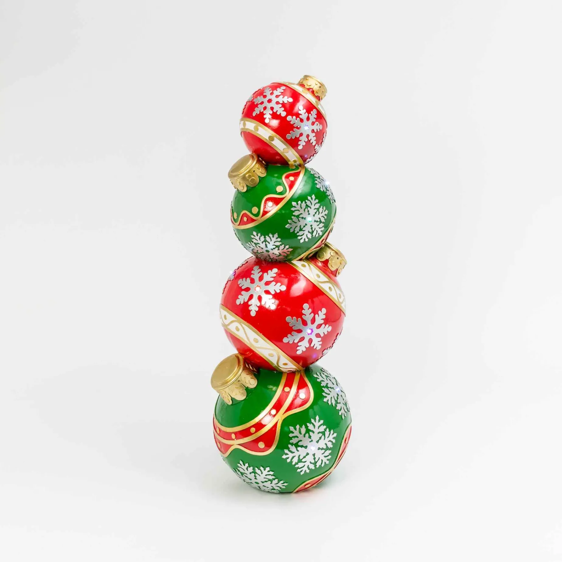Gerson International Tabletop Items*Lighted Stack Of Red And Green Christmas Ornaments