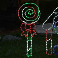 Brite Ideas Lawn And Outdoor Decor*Lollipop Swirl Red Green And White #Led-Pop2