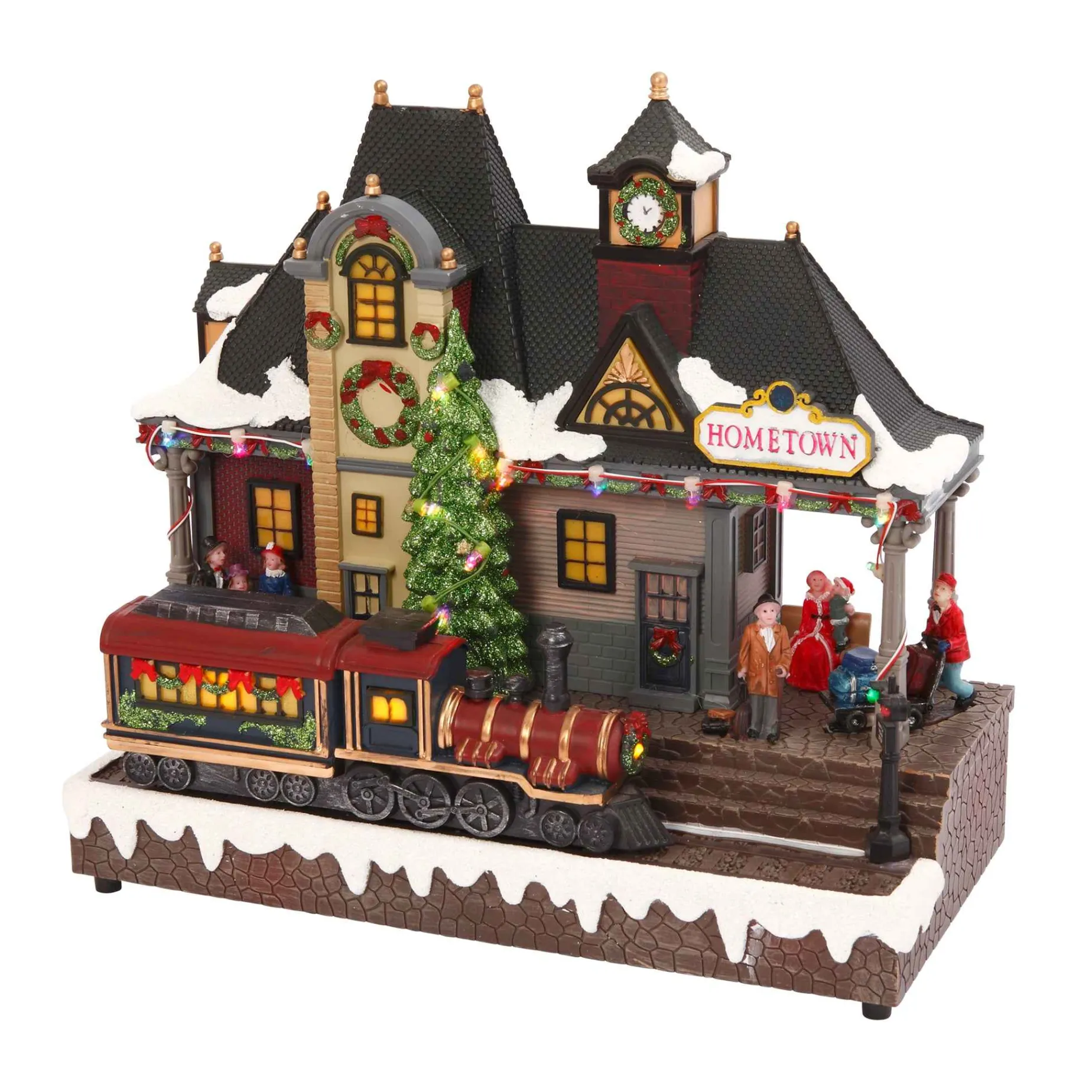 Gerson International Village Scenes*Musical Christmas Holiday Village With Lighted Train Station