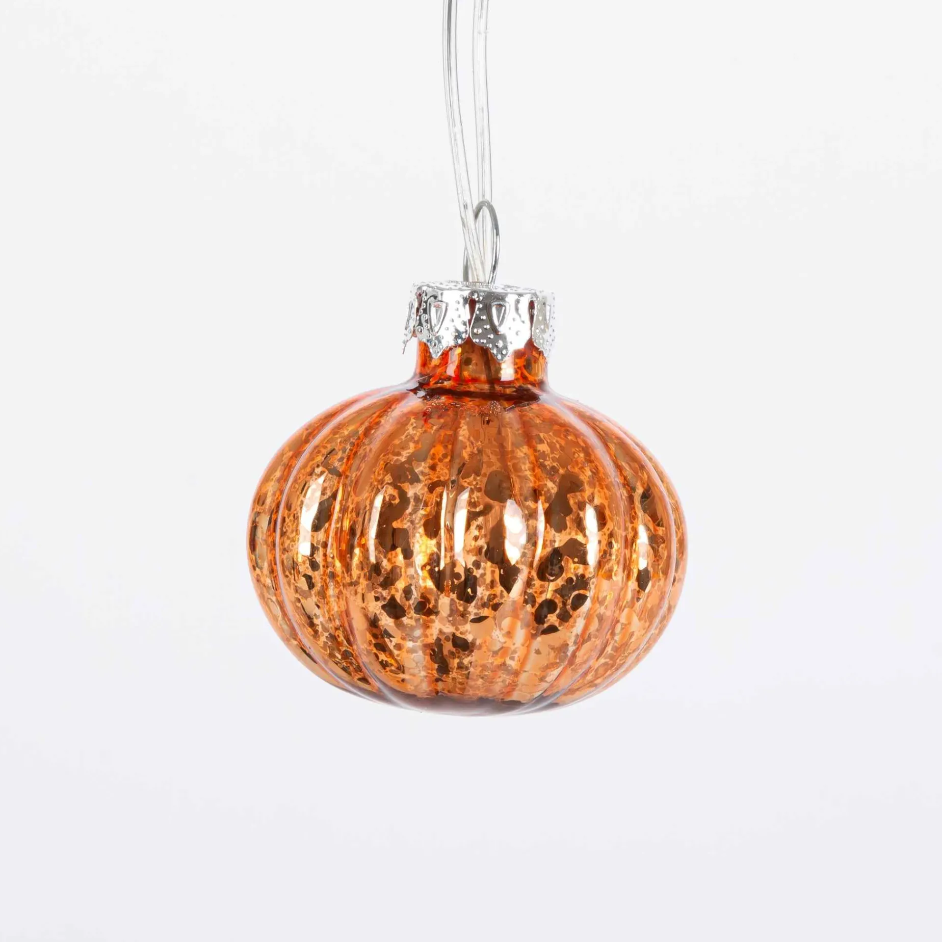Gerson International Novelty Lights*Orange Glass Fall Pumpkin Fairy Light String, Halloween Decor
