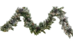 Puleo International Garlands* 9Ft Flocked Schenectady Fir Garland In Clear #114-Scf-9/12C1