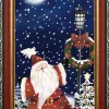 Arys Imports Snow Machines*Red Frame Snowing Wall Plaque With Santa