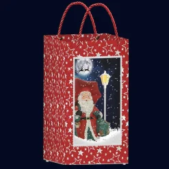 Arys Imports Snow Machines*Red Snowing Square Handbag With Santa